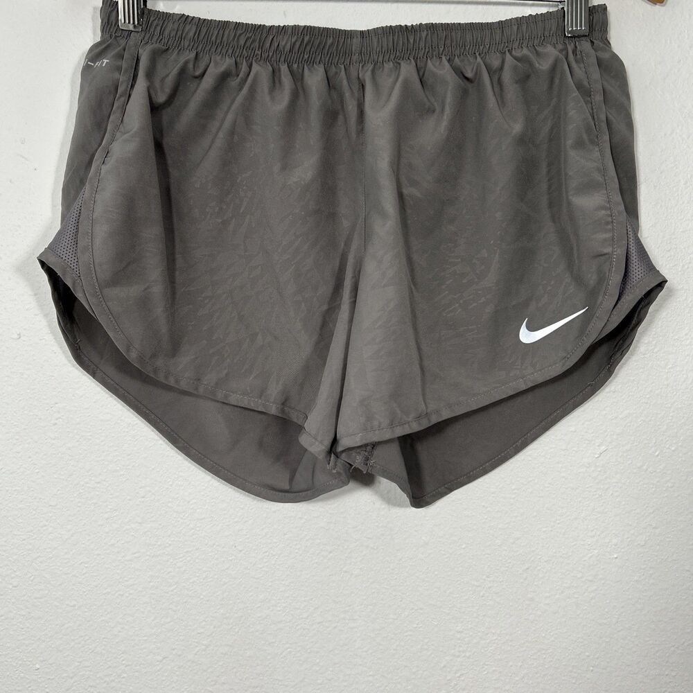 Nike Dri Fit Shorts Womens Medium Gray Tempo Running Activewear
